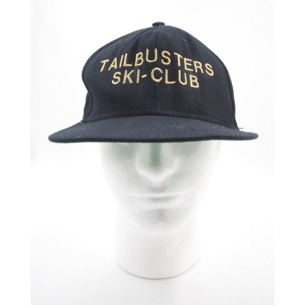 Vtg New Era Pro Model Tailbusters Ski Club Snapback Distressed Hat (Made in USA)